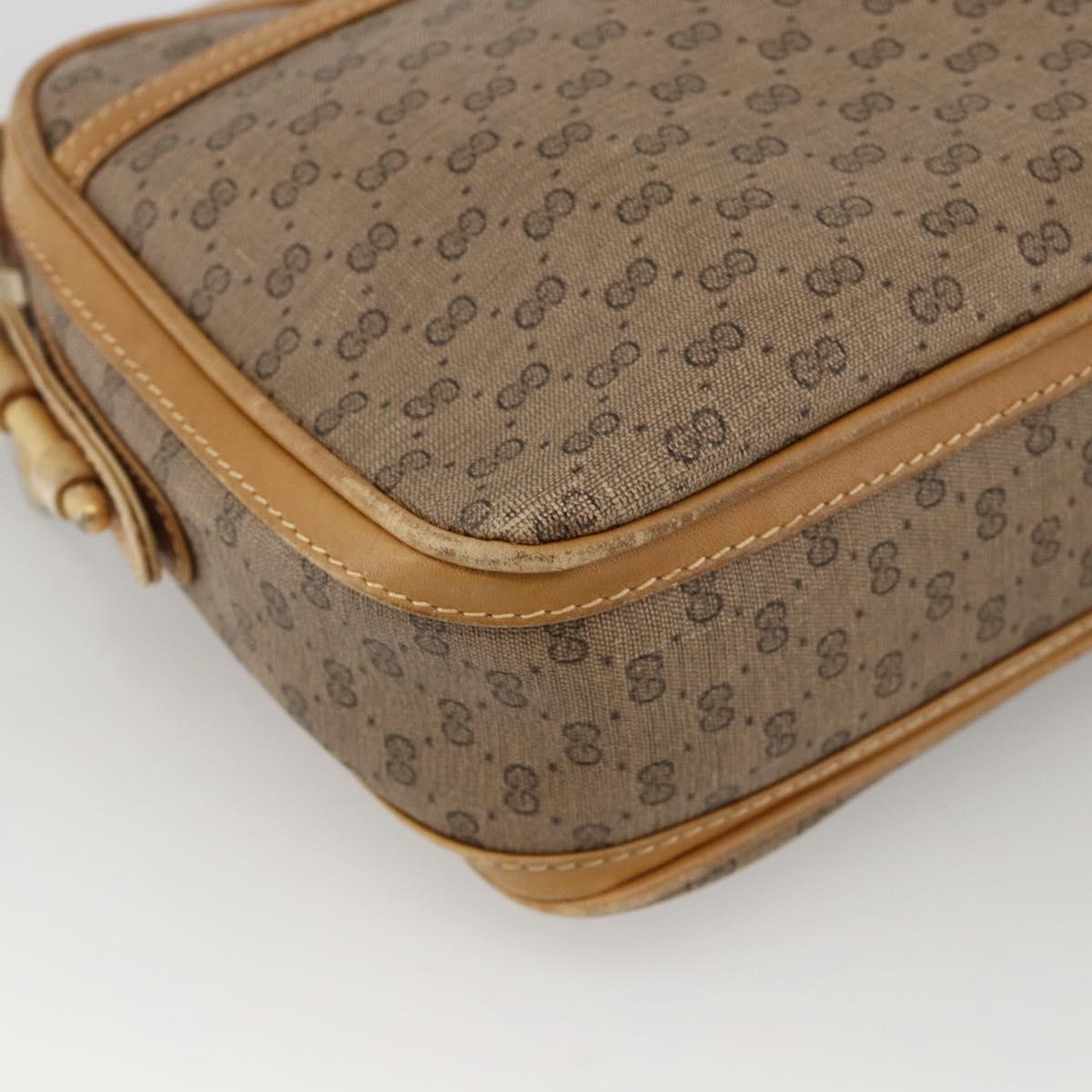 GUCCI Micro GG Supreme Shoulder Bag PVC Beige Gold 001 261 1096 Auth BA11772