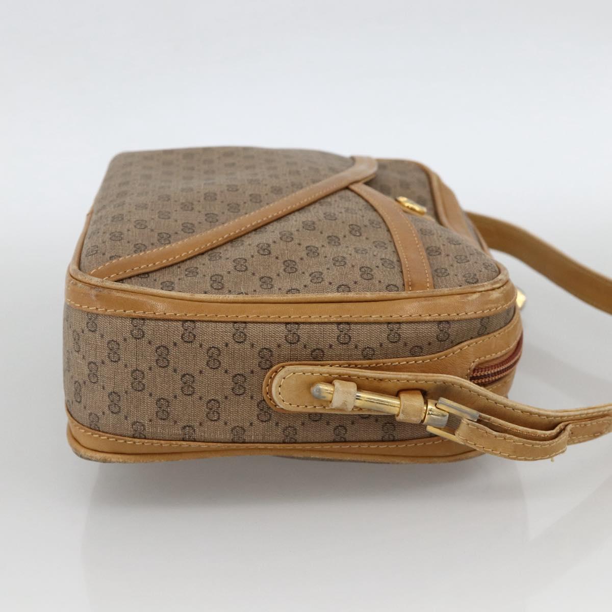 GUCCI Micro GG Supreme Shoulder Bag PVC Beige Gold 001 261 1096 Auth BA11772
