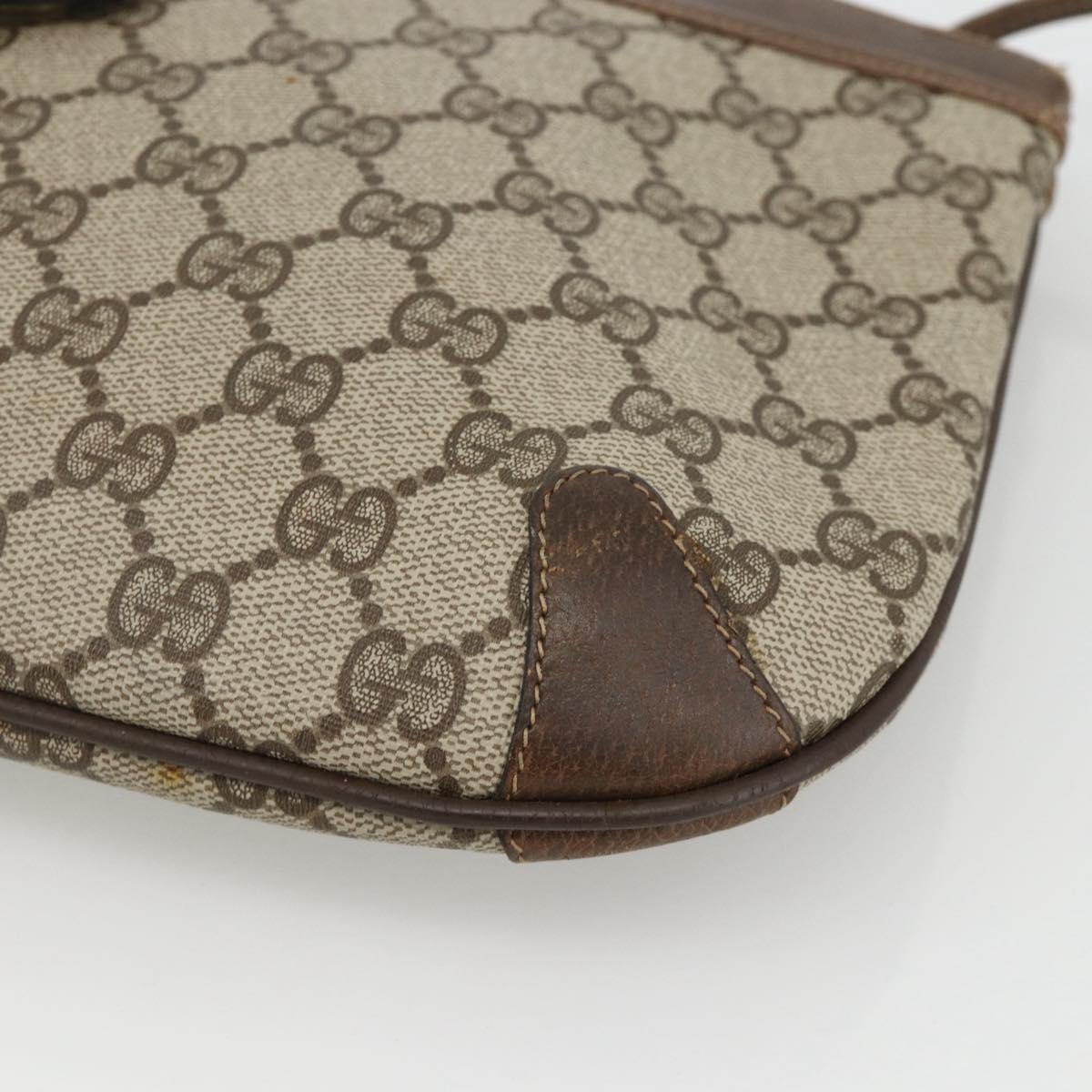 GUCCI GG Supreme Web Sherry Line Bag PVC Beige Gold 904 02 026 Auth BA11774