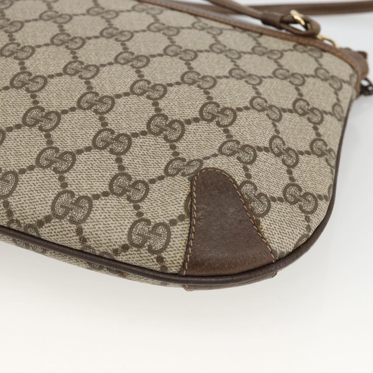 GUCCI GG Supreme Web Sherry Line Bag PVC Beige Gold 904 02 026 Auth BA11774