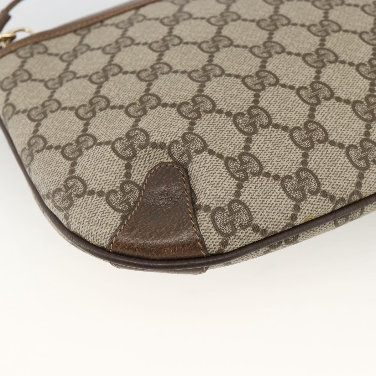 GUCCI GG Supreme Web Sherry Line Bag PVC Beige Gold 904 02 026 Auth BA11774