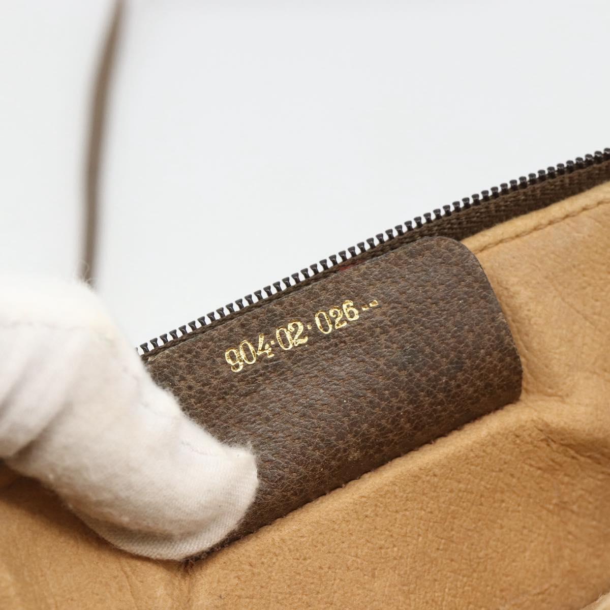 GUCCI GG Supreme Web Sherry Line Bag PVC Beige Gold 904 02 026 Auth BA11774