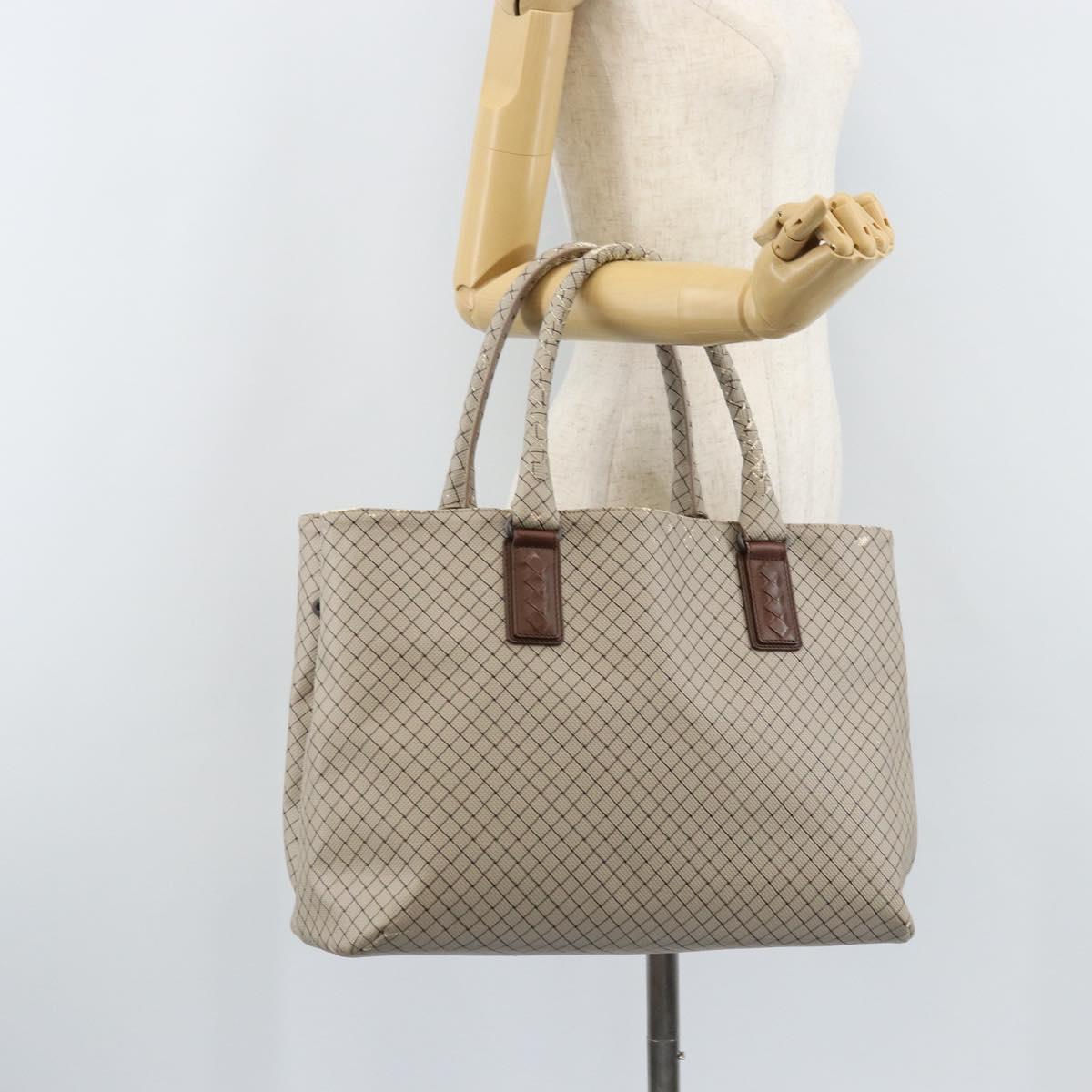 BOTTEGA VENETA Tote Bag PVC Canvas Gray Auth BA11786