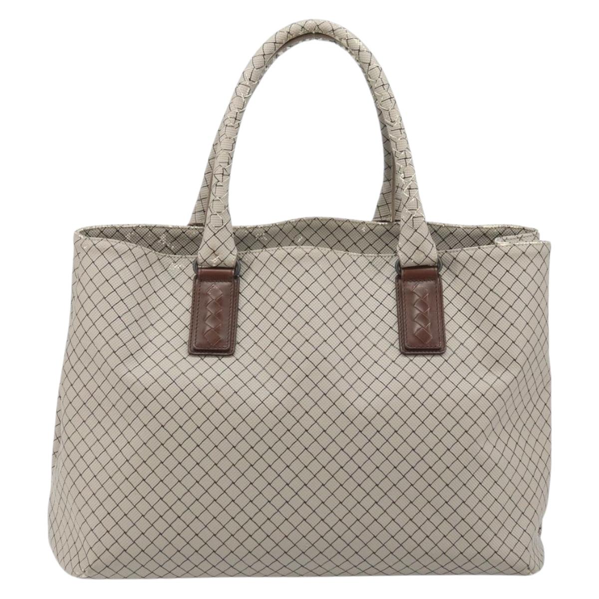 BOTTEGA VENETA Tote Bag PVC Canvas Gray Auth BA11786