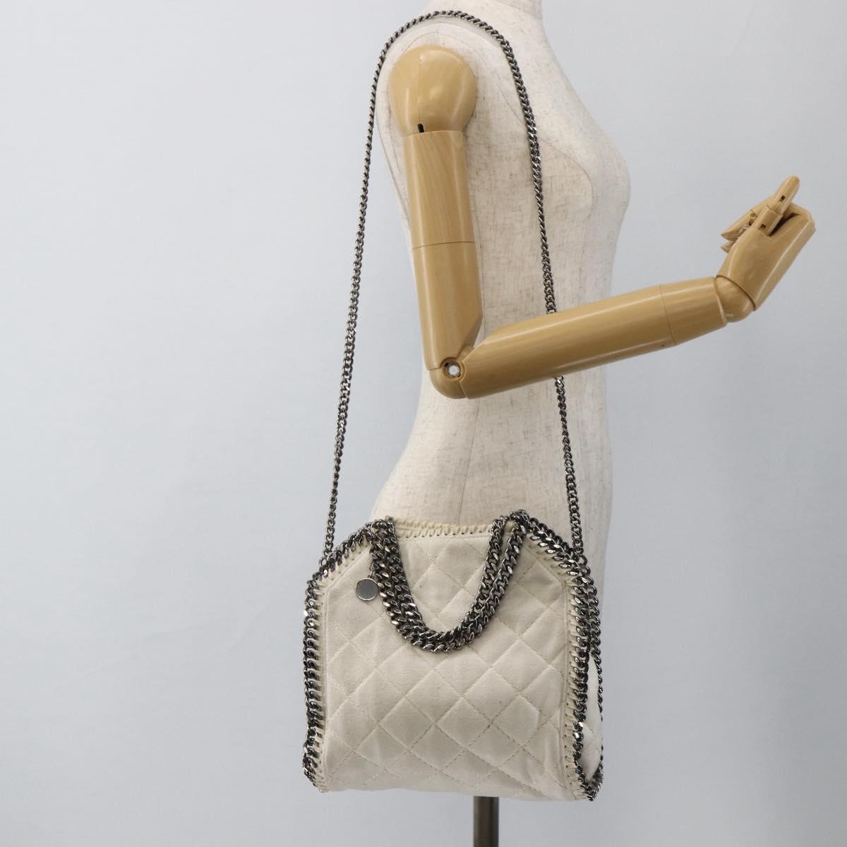 Stella MacCartney Chain Farabella Mini Bag Polyester 2way White Auth BA11787A