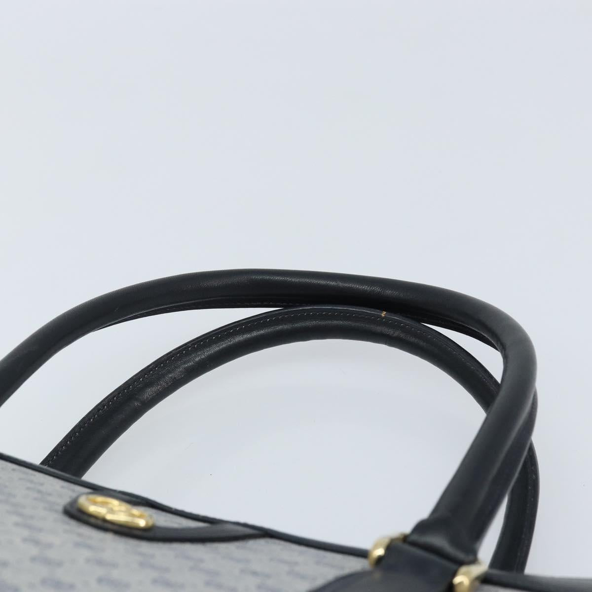 GUCCI Micro GG Supreme Hand Bag PVC Navy Gold Auth BA11789