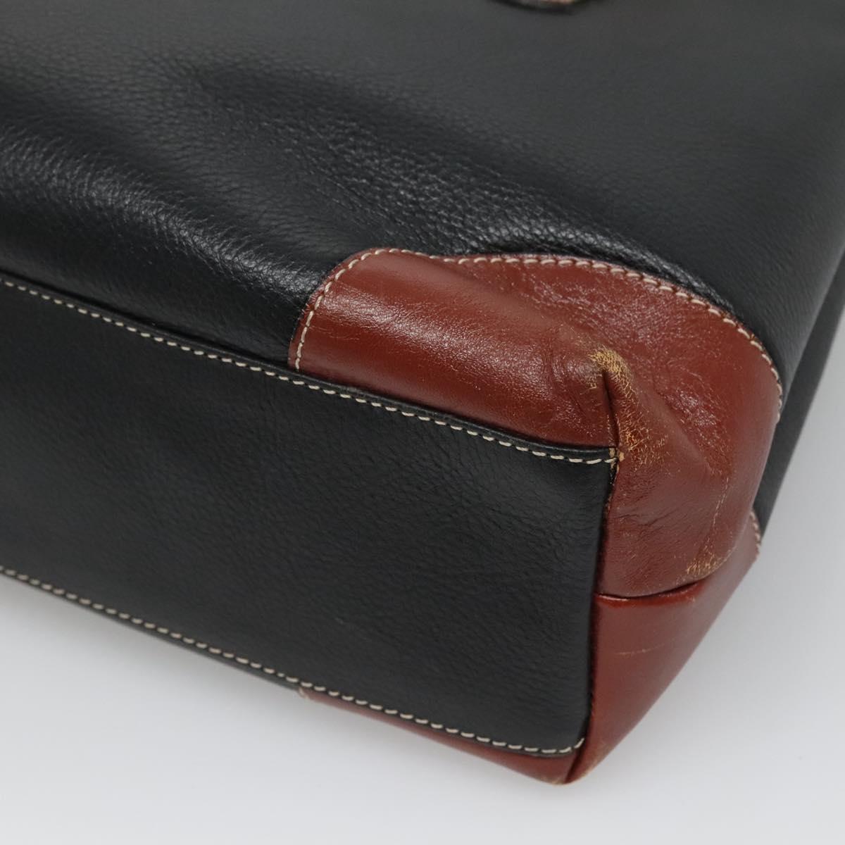 BALLY Shoulder Bag Leather Black Auth BA1179