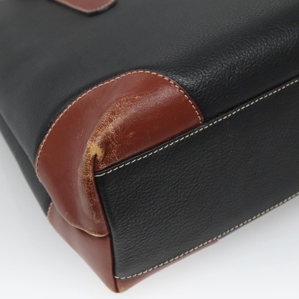 BALLY Shoulder Bag Leather Black Auth BA1179