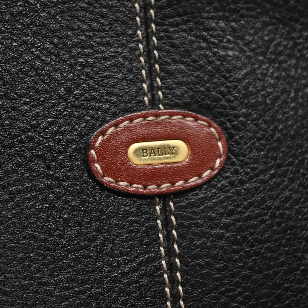 BALLY Shoulder Bag Leather Black Auth BA1179