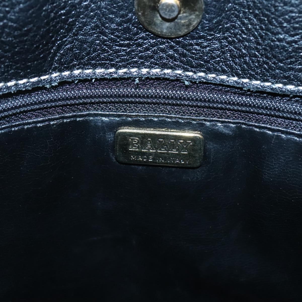 BALLY Shoulder Bag Leather Black Auth BA1179