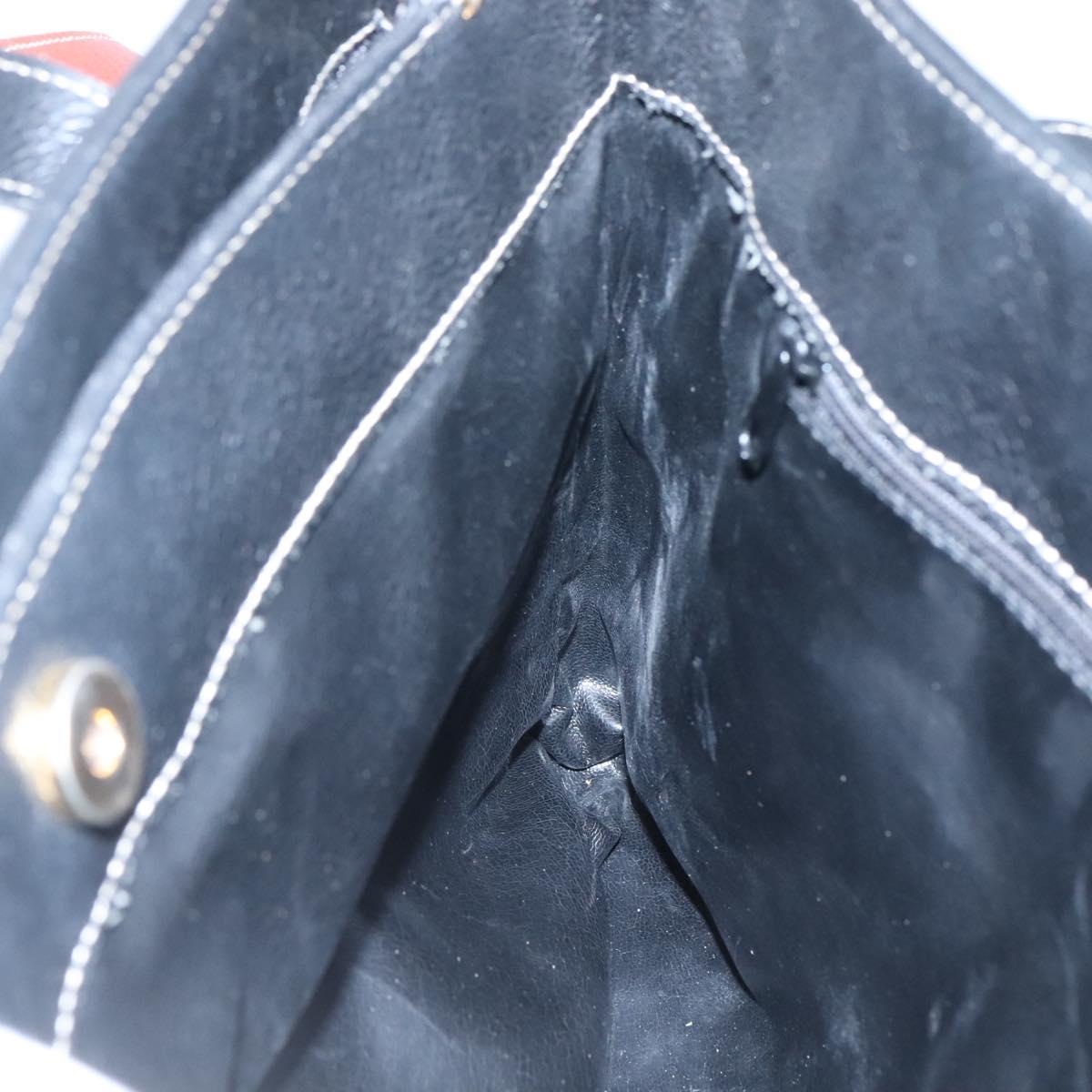 BALLY Shoulder Bag Leather Black Auth BA1179