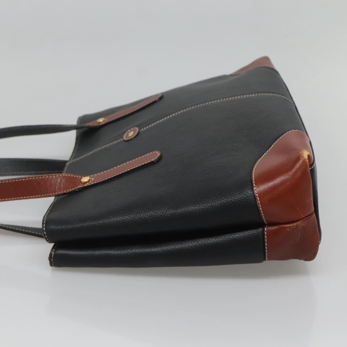 BALLY Shoulder Bag Leather Black Auth BA1179