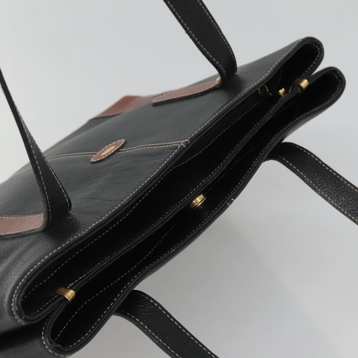 BALLY Shoulder Bag Leather Black Auth BA1179