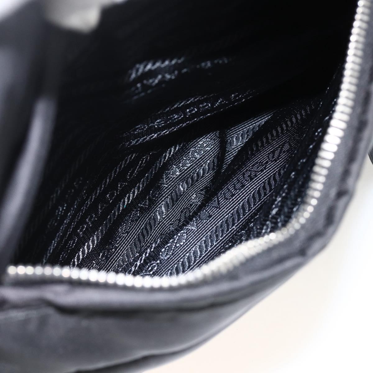 PRADA Tote Bag Nylon Black Silver Auth BA11792A
