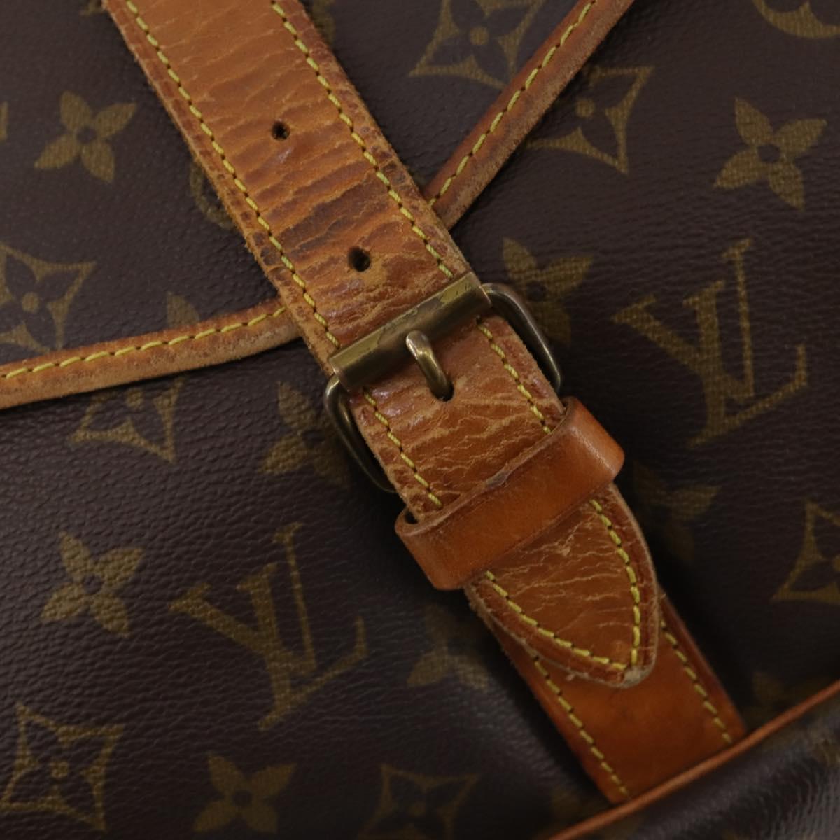 LOUIS VUITTON Monogram Saumur 35 Shoulder Bag M42254 LV Auth BA11793