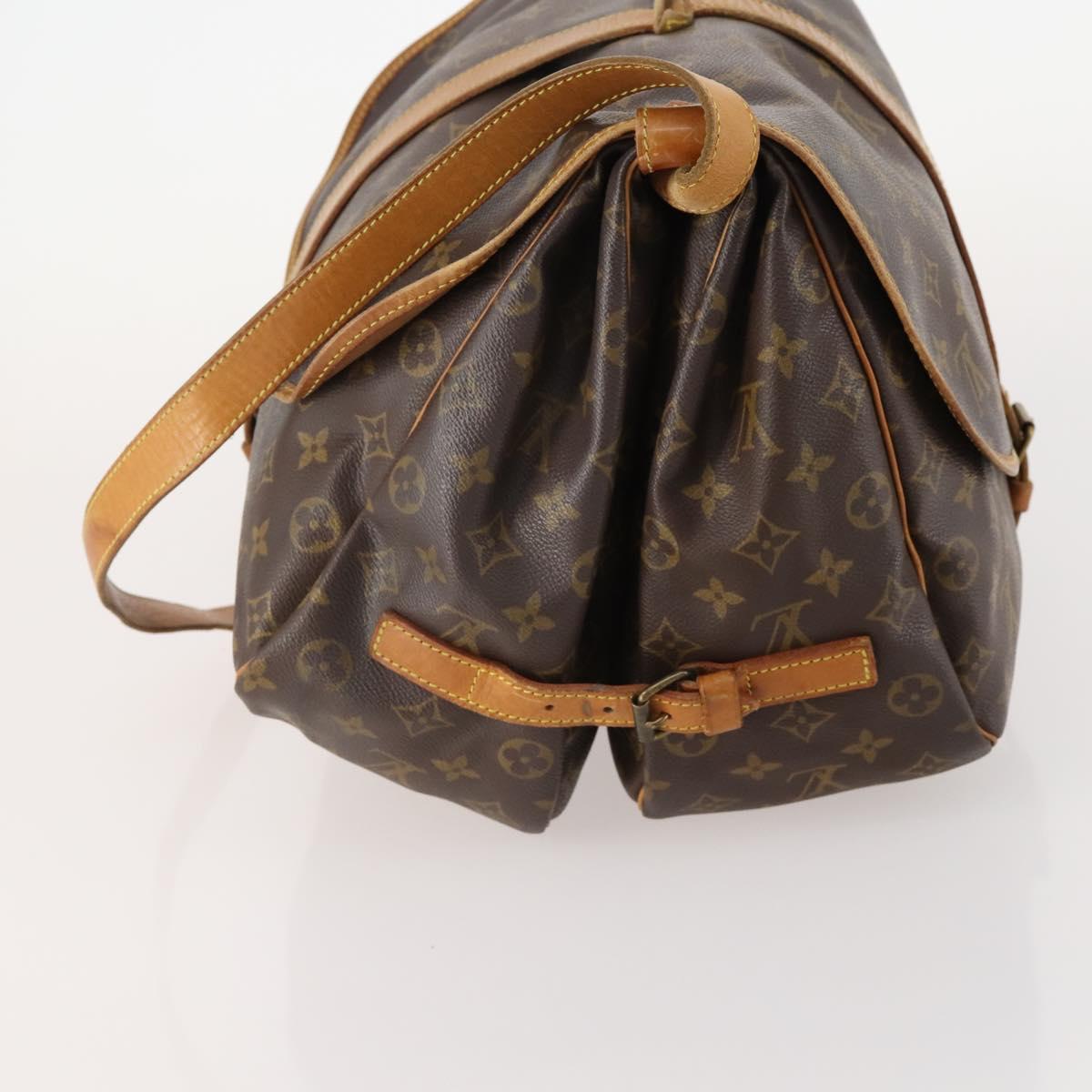LOUIS VUITTON Monogram Saumur 35 Shoulder Bag M42254 LV Auth BA11793