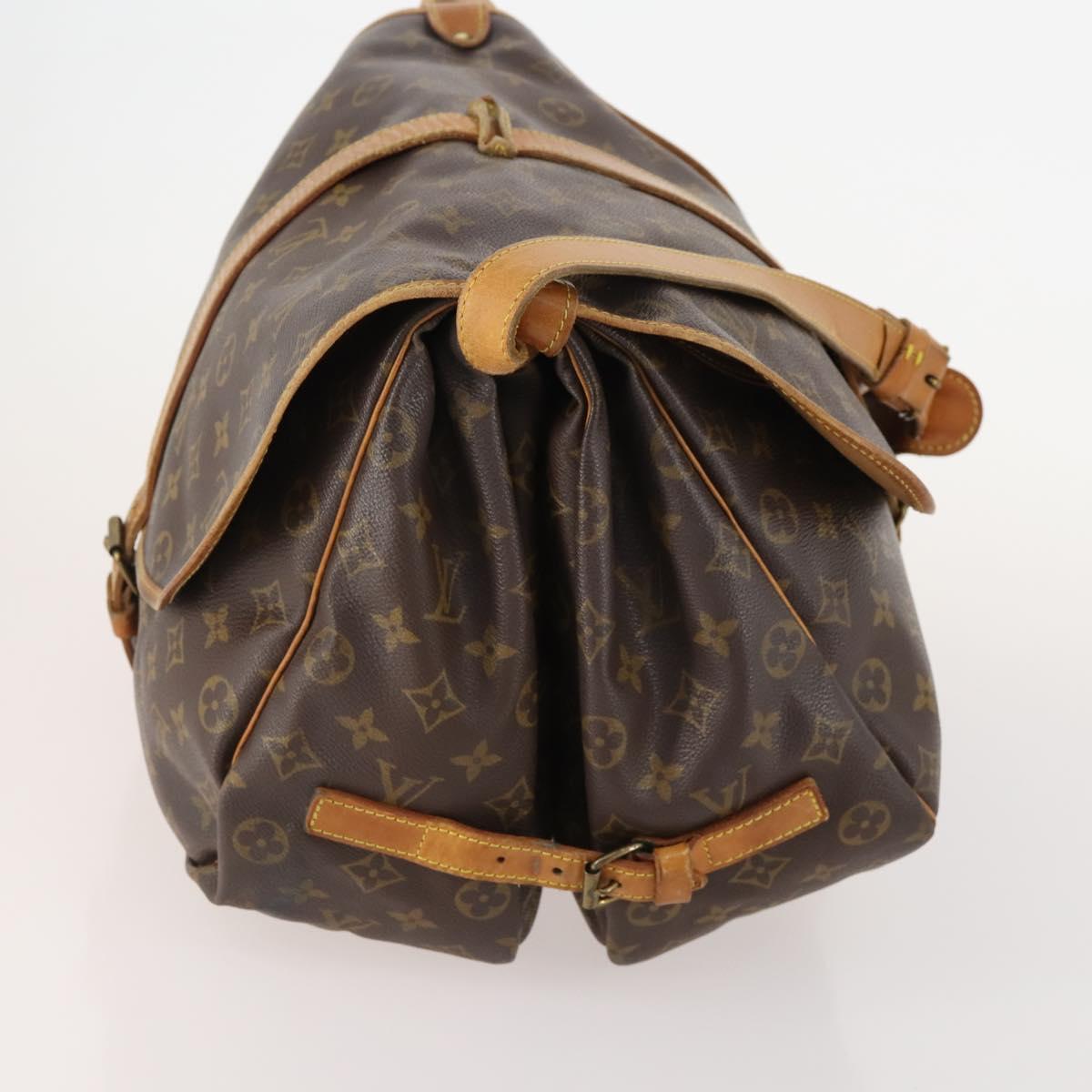 LOUIS VUITTON Monogram Saumur 35 Shoulder Bag M42254 LV Auth BA11793