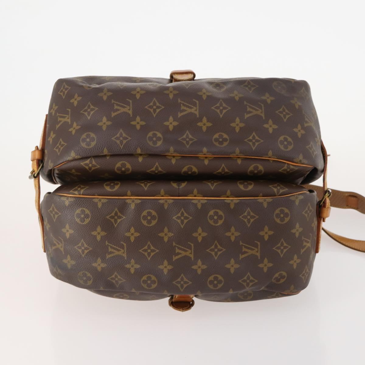 LOUIS VUITTON Monogram Saumur 35 Shoulder Bag M42254 LV Auth BA11793
