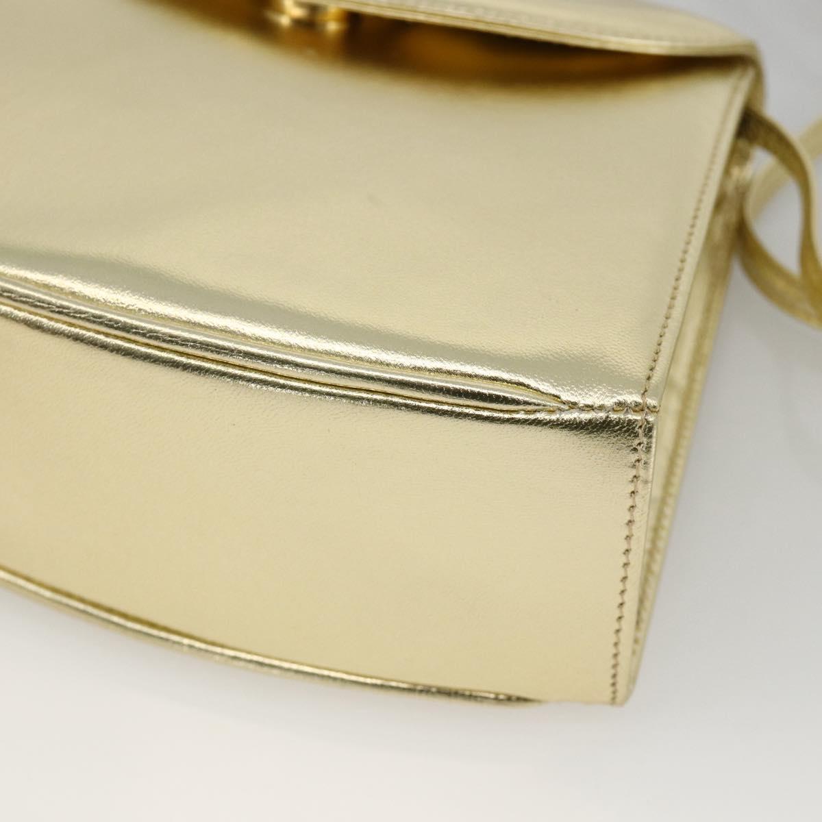 Salvatore Ferragamo Shoulder Bag Leather Gold Tone Auth BA11796A