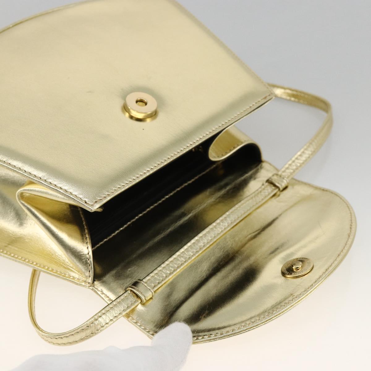 Salvatore Ferragamo Shoulder Bag Leather Gold Tone Auth BA11796A