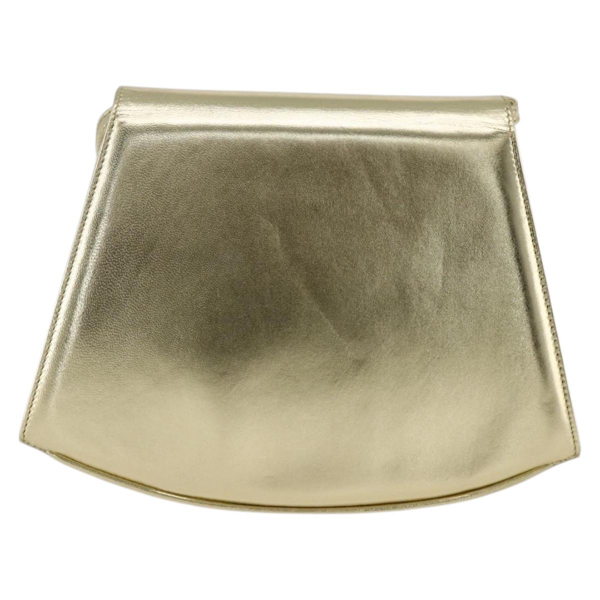 Salvatore Ferragamo Shoulder Bag Leather Gold Tone Auth BA11796A