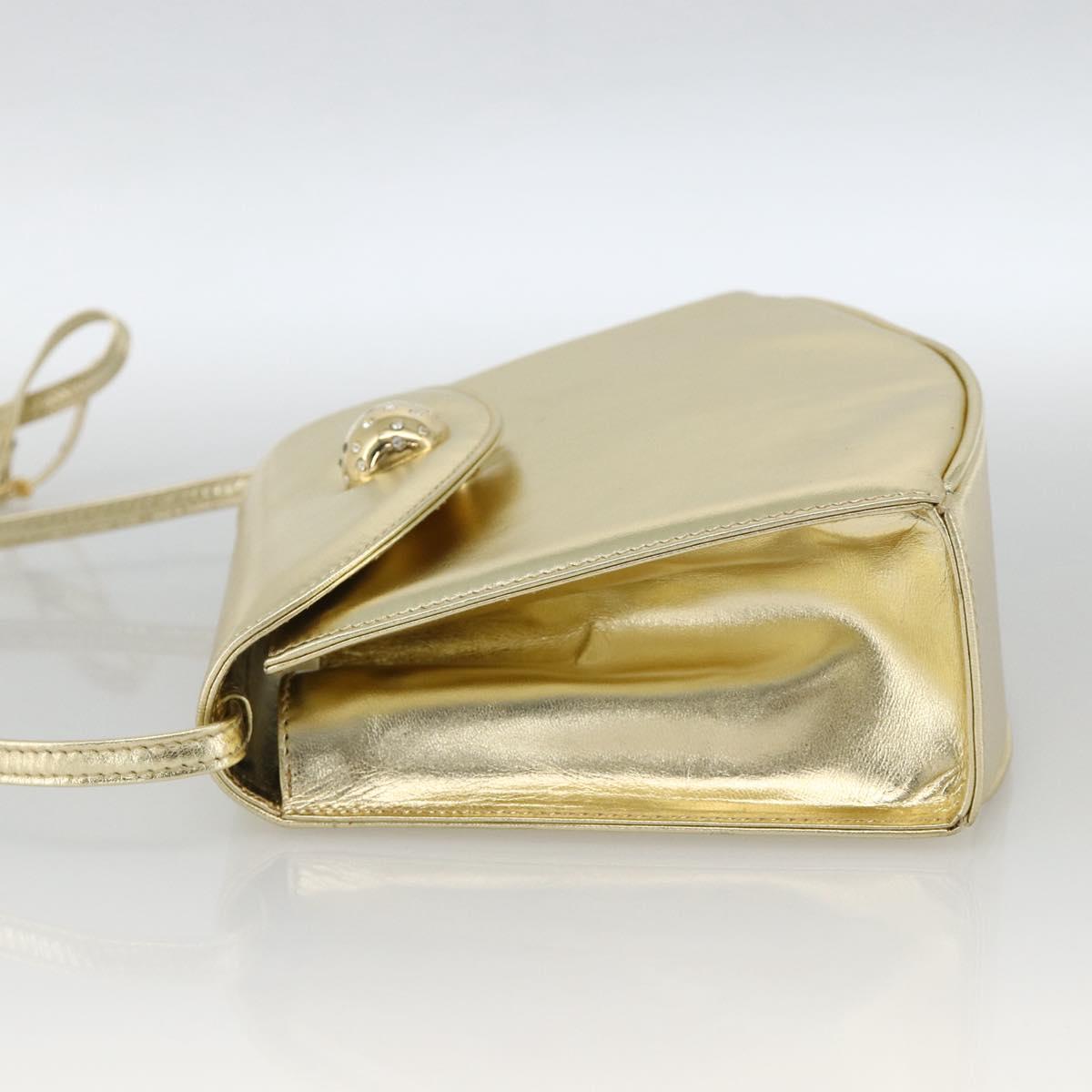 Salvatore Ferragamo Shoulder Bag Leather Gold Tone Auth BA11796A
