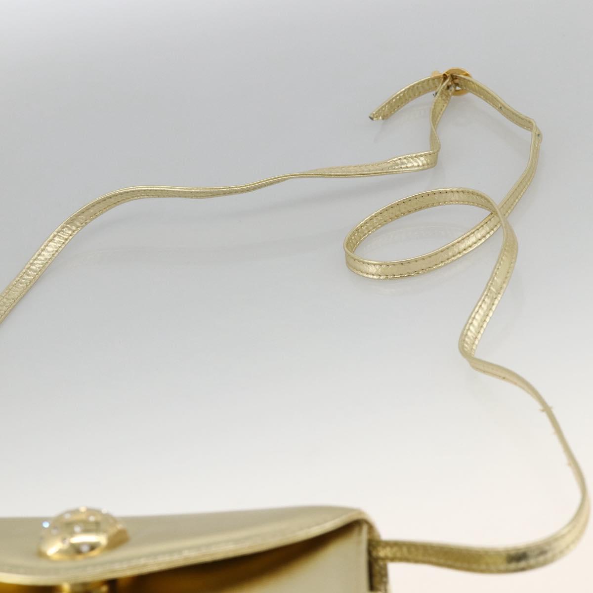 Salvatore Ferragamo Shoulder Bag Leather Gold Tone Auth BA11796A