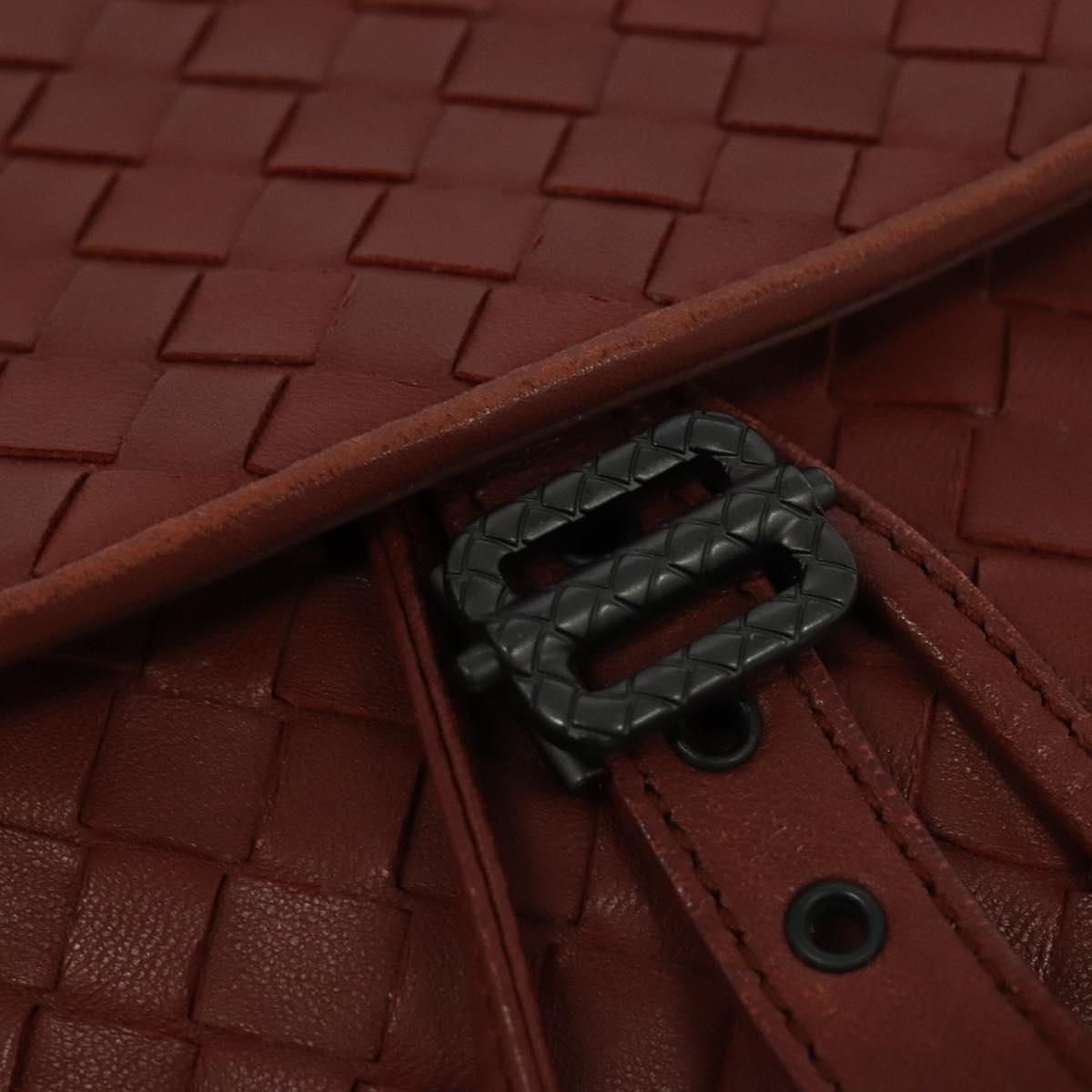 BOTTEGA VENETA INTRECCIATO Waist bag Leather Brown Auth BA118