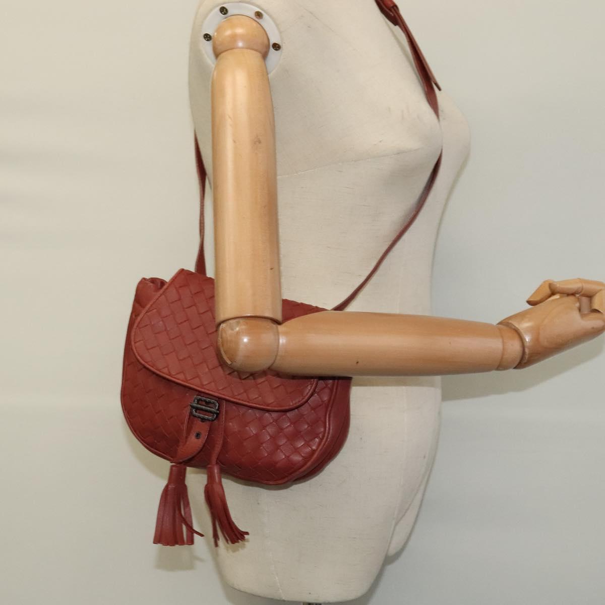 BOTTEGA VENETA INTRECCIATO Waist bag Leather Brown Auth BA118