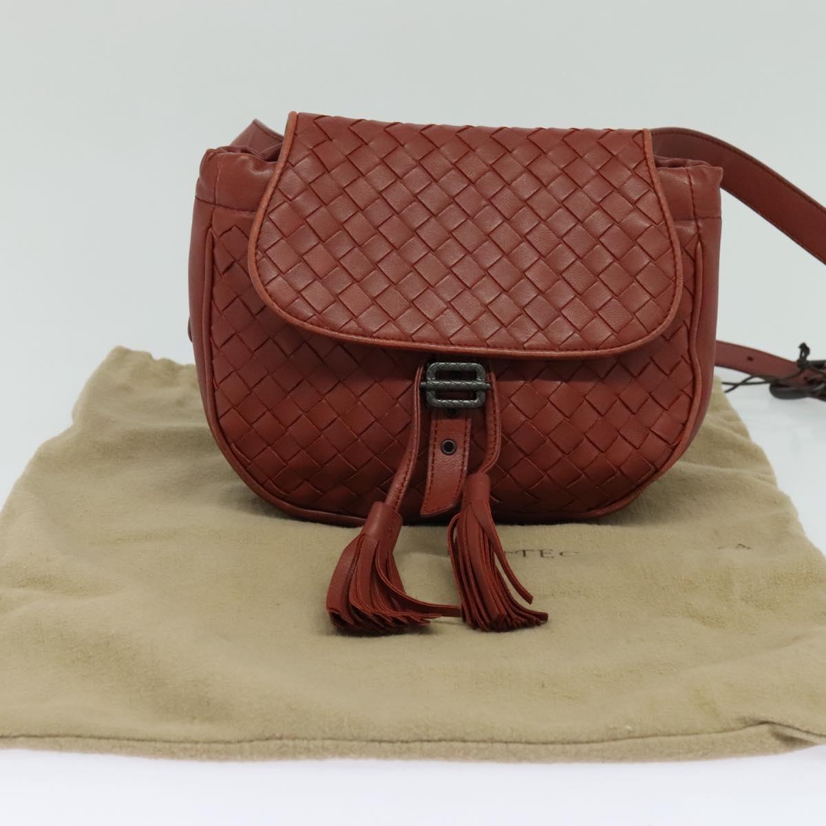 BOTTEGA VENETA INTRECCIATO Waist bag Leather Brown Auth BA118
