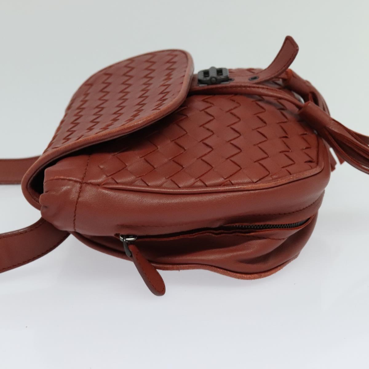 BOTTEGA VENETA INTRECCIATO Waist bag Leather Brown Auth BA118