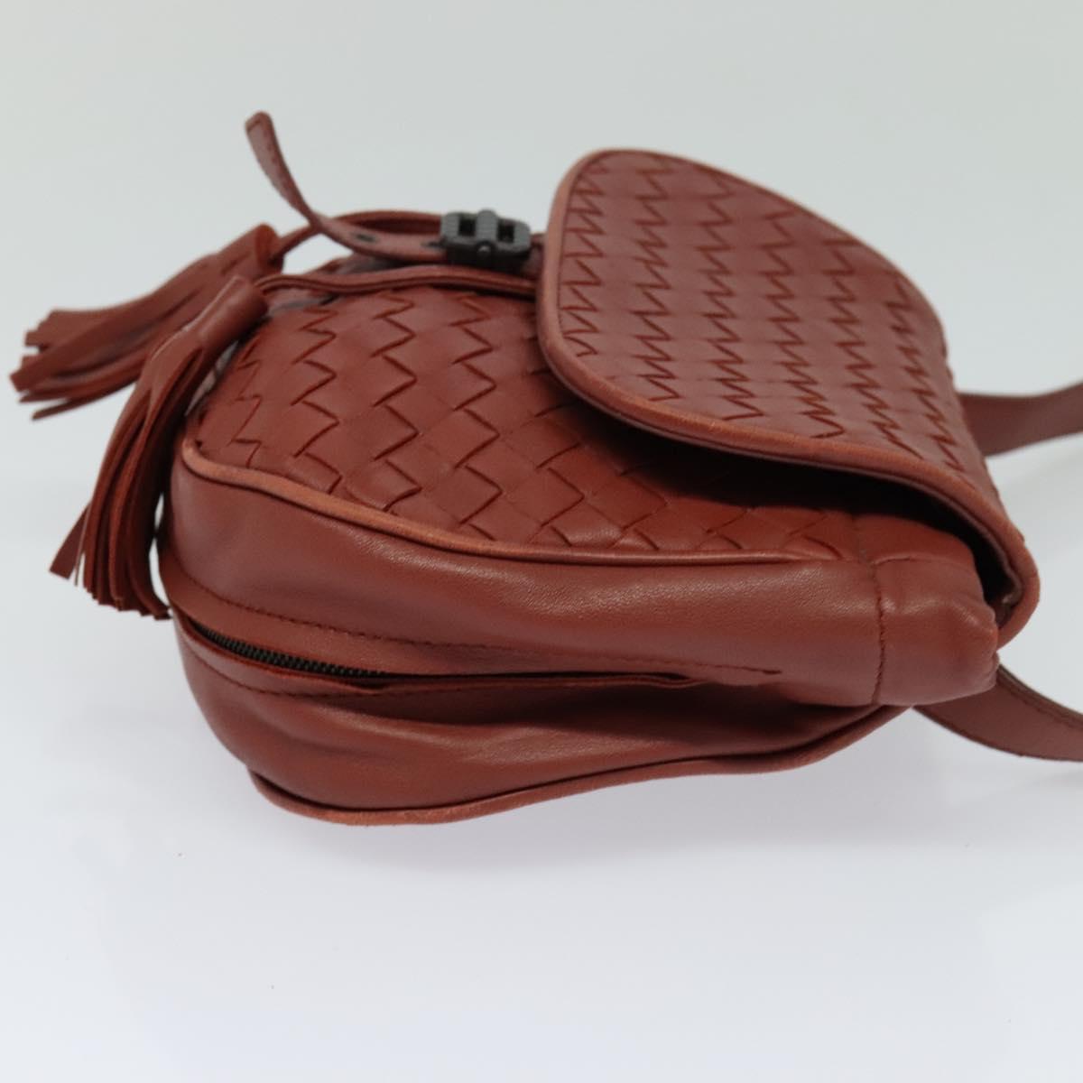 BOTTEGA VENETA INTRECCIATO Waist bag Leather Brown Auth BA118