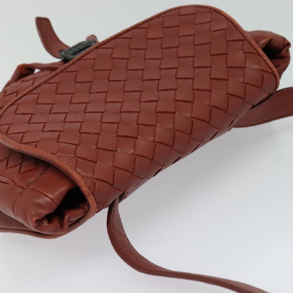 BOTTEGA VENETA INTRECCIATO Waist bag Leather Brown Auth BA118