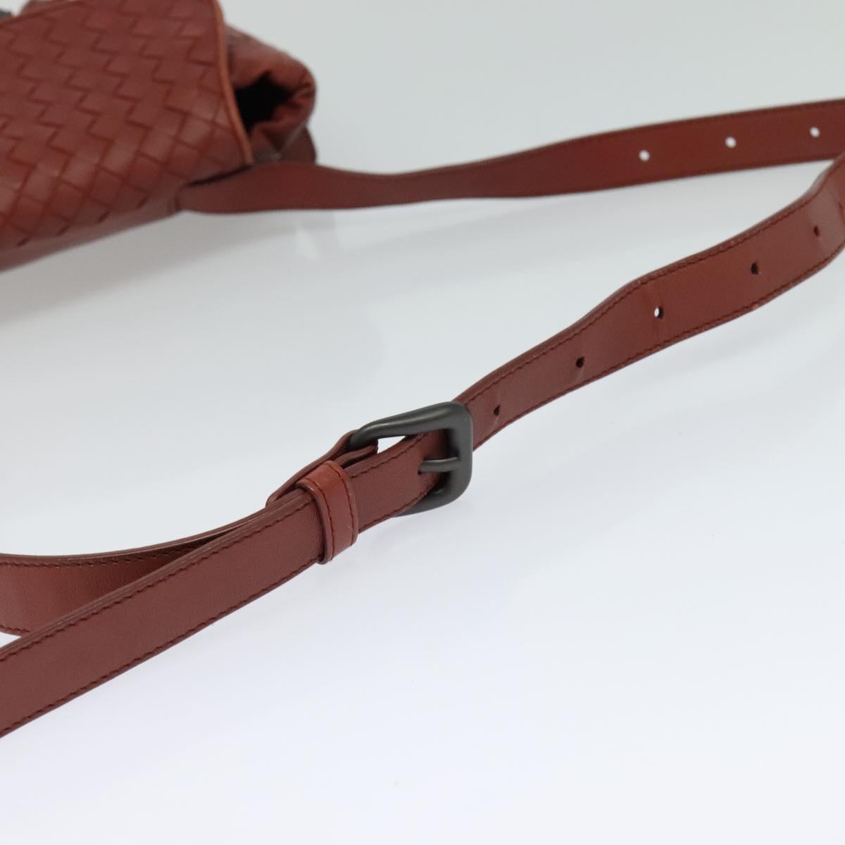 BOTTEGA VENETA INTRECCIATO Waist bag Leather Brown Auth BA118