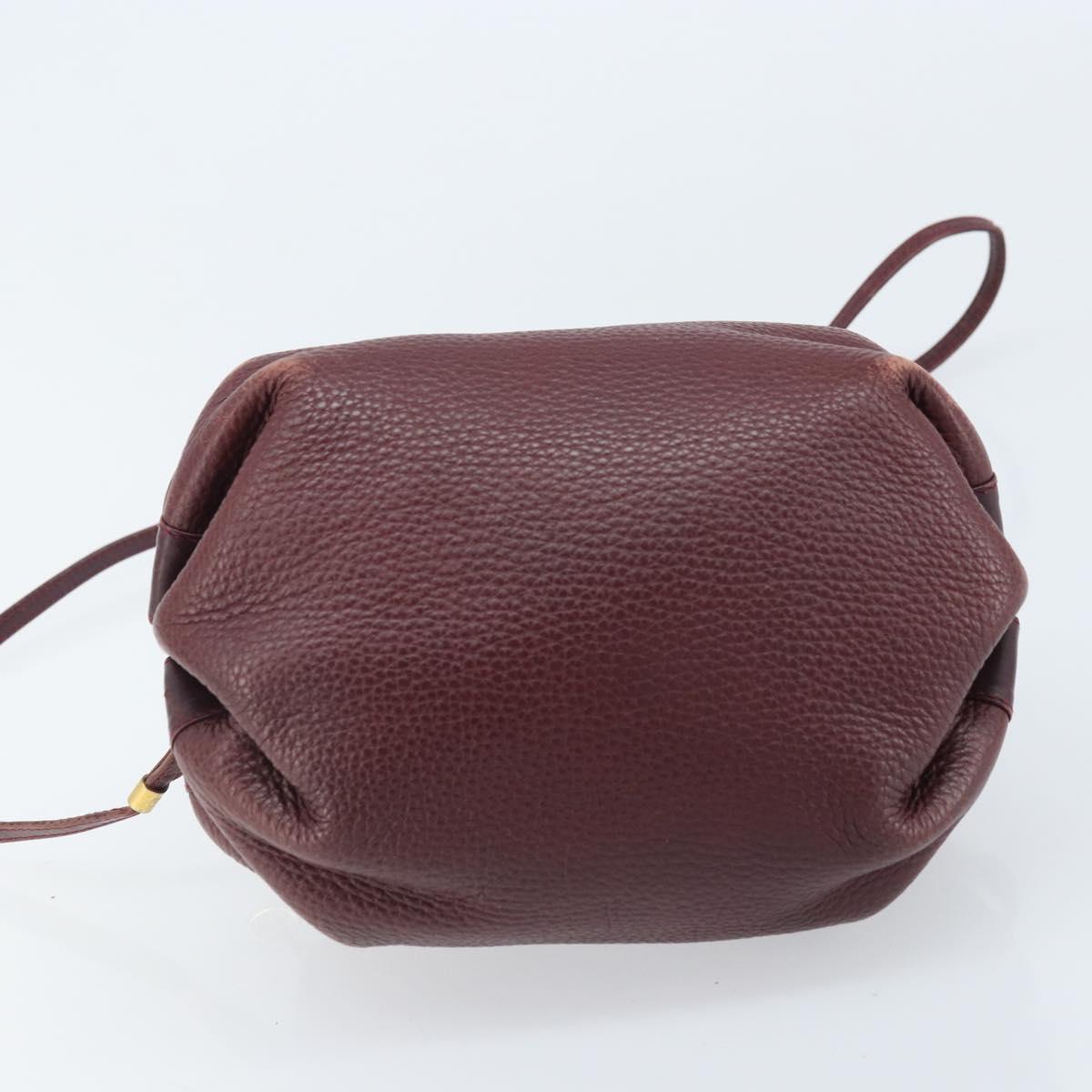 GUCCI Shoulder Bag Leather Bordeaux Gold 007 115 5770 Auth BA11806