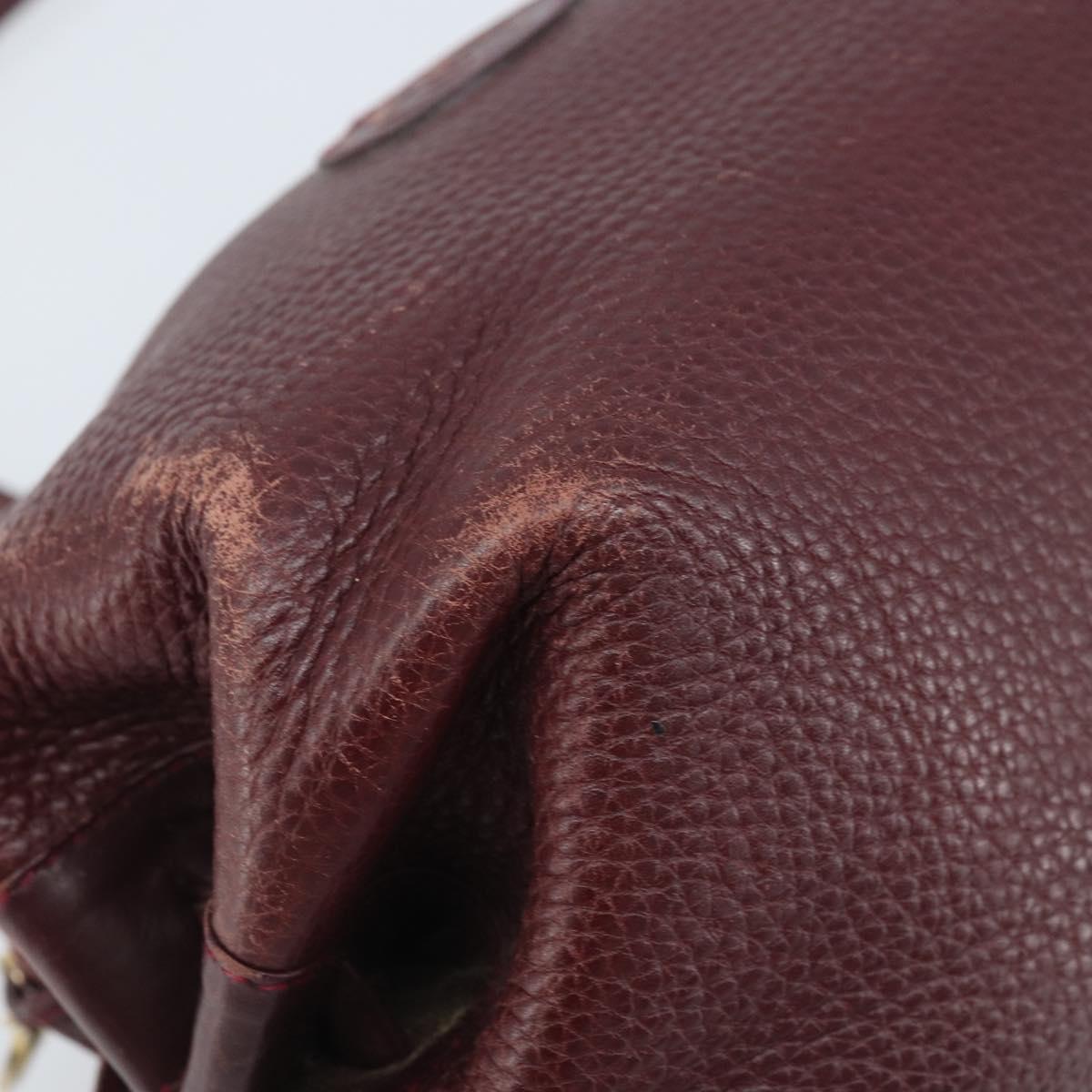 GUCCI Shoulder Bag Leather Bordeaux Gold 007 115 5770 Auth BA11806