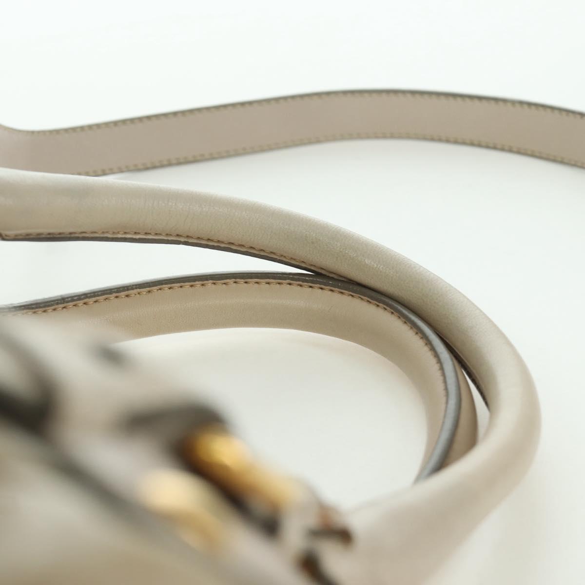 PRADA Gathered Hand Bag Nylon 2way Beige Gold Auth BA11812A