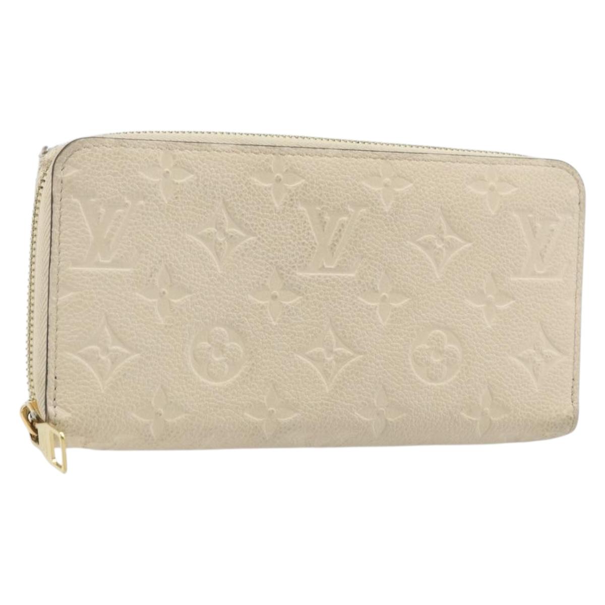 LOUIS VUITTON Monogram Empreinte Zippy Long Wallet White TN0146 LV Auth BA11828
