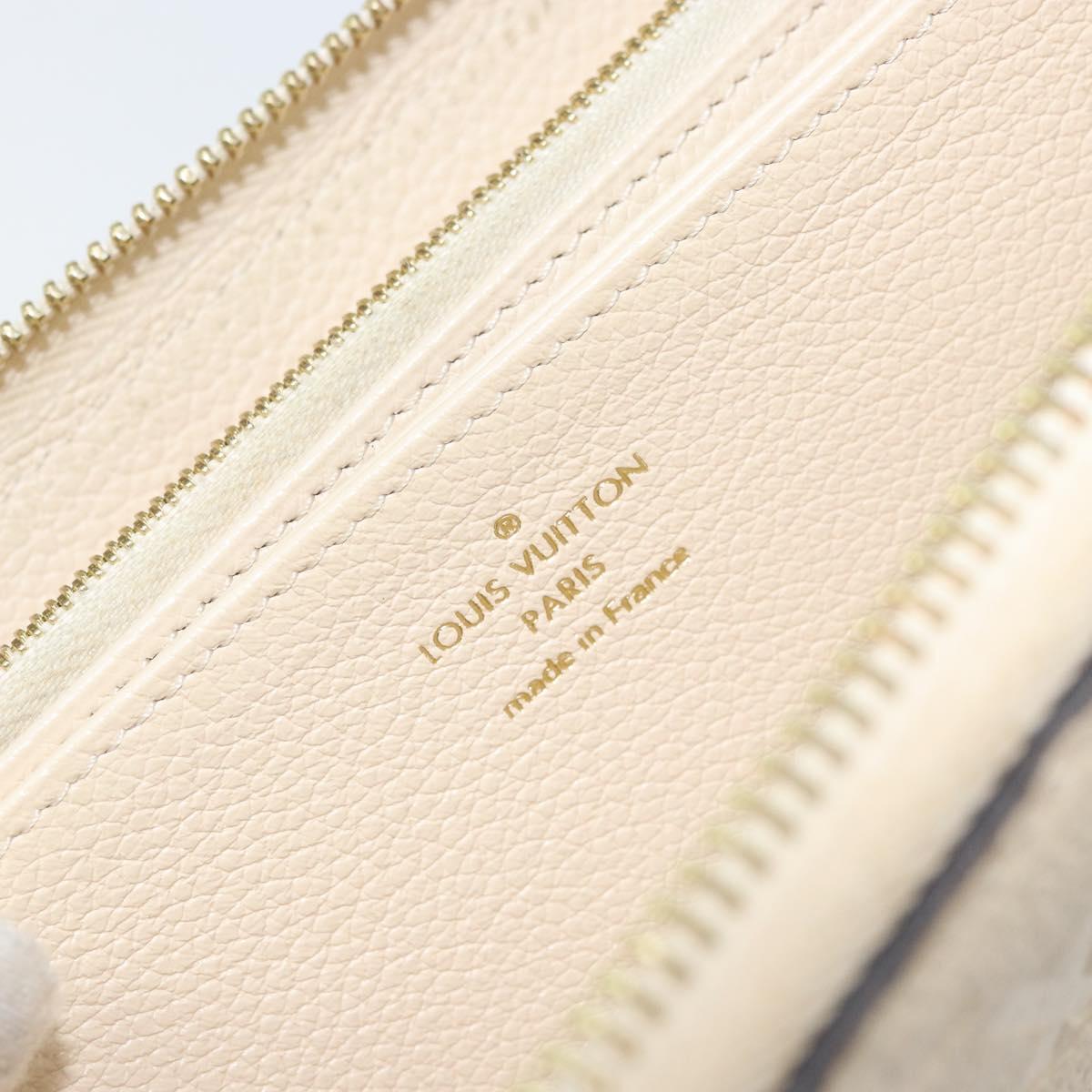 LOUIS VUITTON Monogram Empreinte Zippy Long Wallet White TN0146 LV Auth BA11828