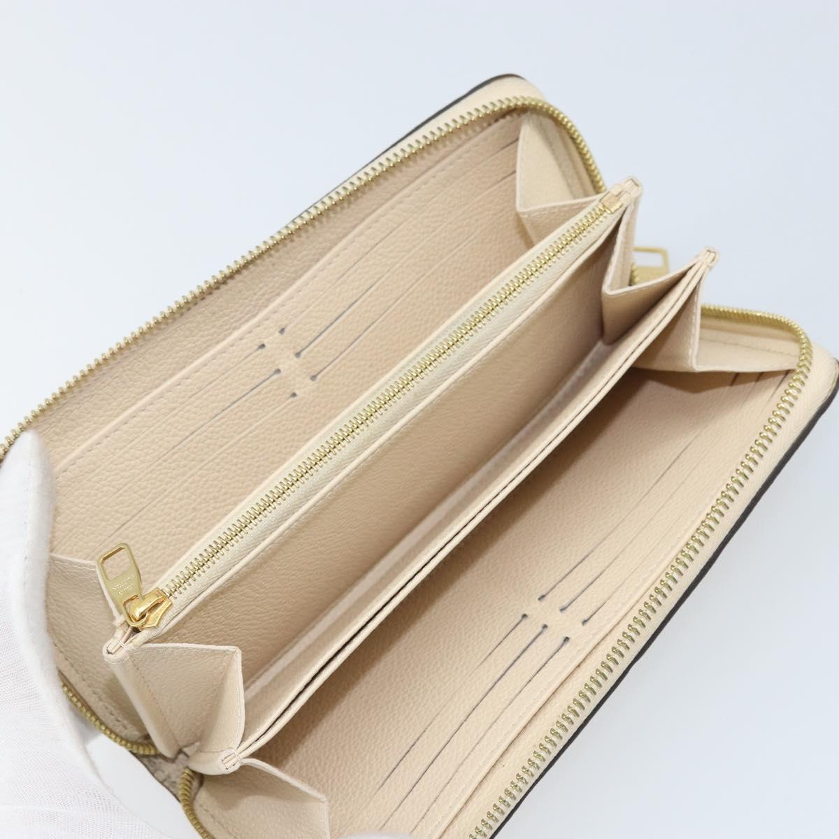 LOUIS VUITTON Monogram Empreinte Zippy Long Wallet White TN0146 LV Auth BA11828