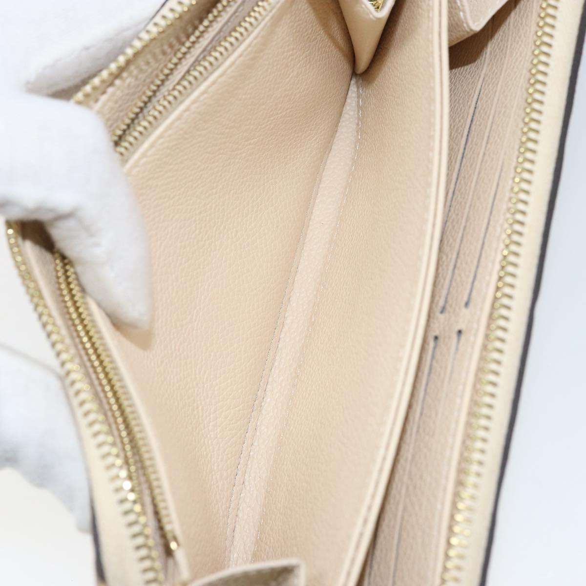 LOUIS VUITTON Monogram Empreinte Zippy Long Wallet White TN0146 LV Auth BA11828
