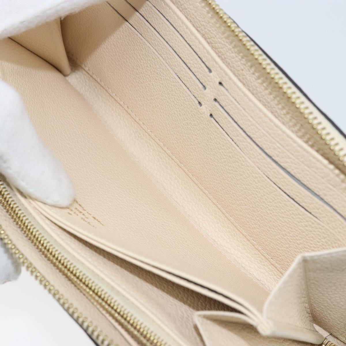 LOUIS VUITTON Monogram Empreinte Zippy Long Wallet White TN0146 LV Auth BA11828