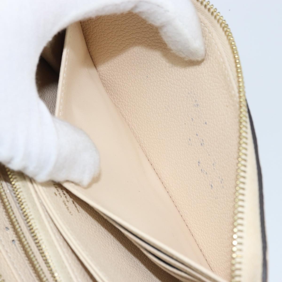LOUIS VUITTON Monogram Empreinte Zippy Long Wallet White TN0146 LV Auth BA11828