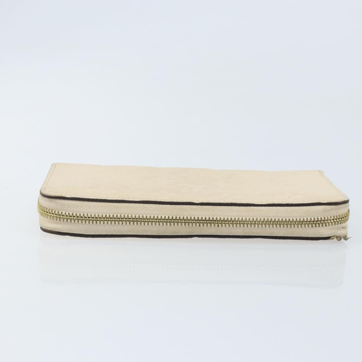 LOUIS VUITTON Monogram Empreinte Zippy Long Wallet White TN0146 LV Auth BA11828