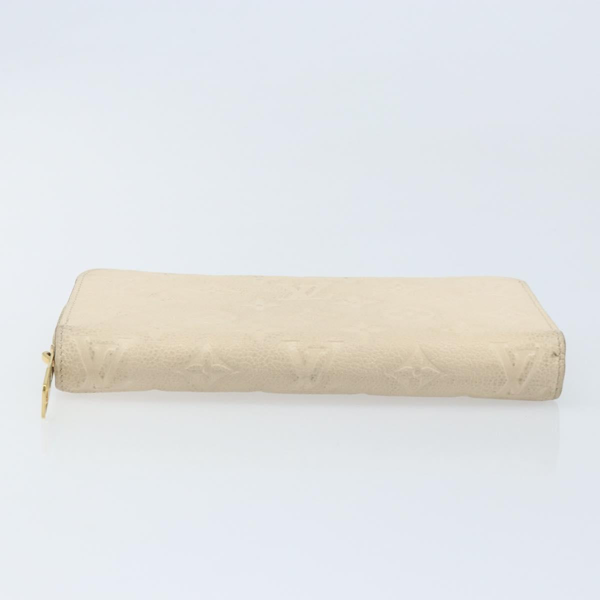 LOUIS VUITTON Monogram Empreinte Zippy Long Wallet White TN0146 LV Auth BA11828