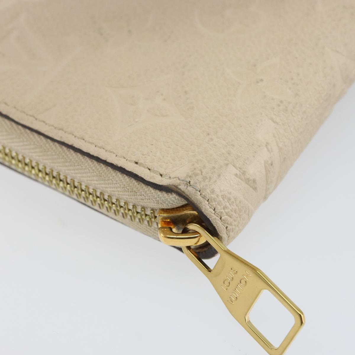 LOUIS VUITTON Monogram Empreinte Zippy Long Wallet White TN0146 LV Auth BA11828