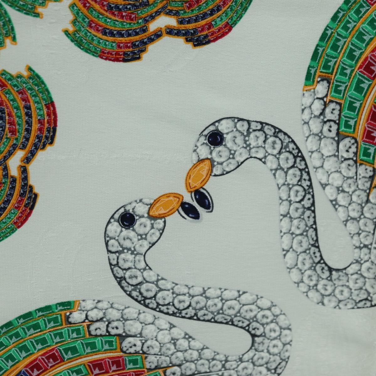 CARTIER Scarf Silk White Auth BA11830A