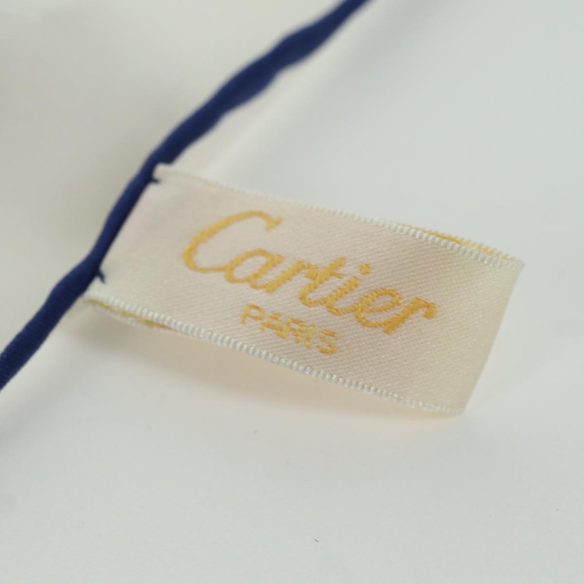 CARTIER Scarf Silk White Auth BA11830A