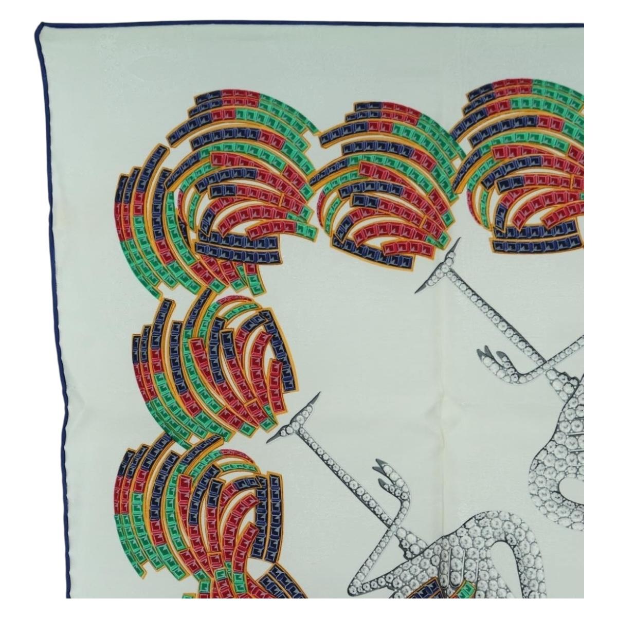 CARTIER Scarf Silk White Auth BA11830A
