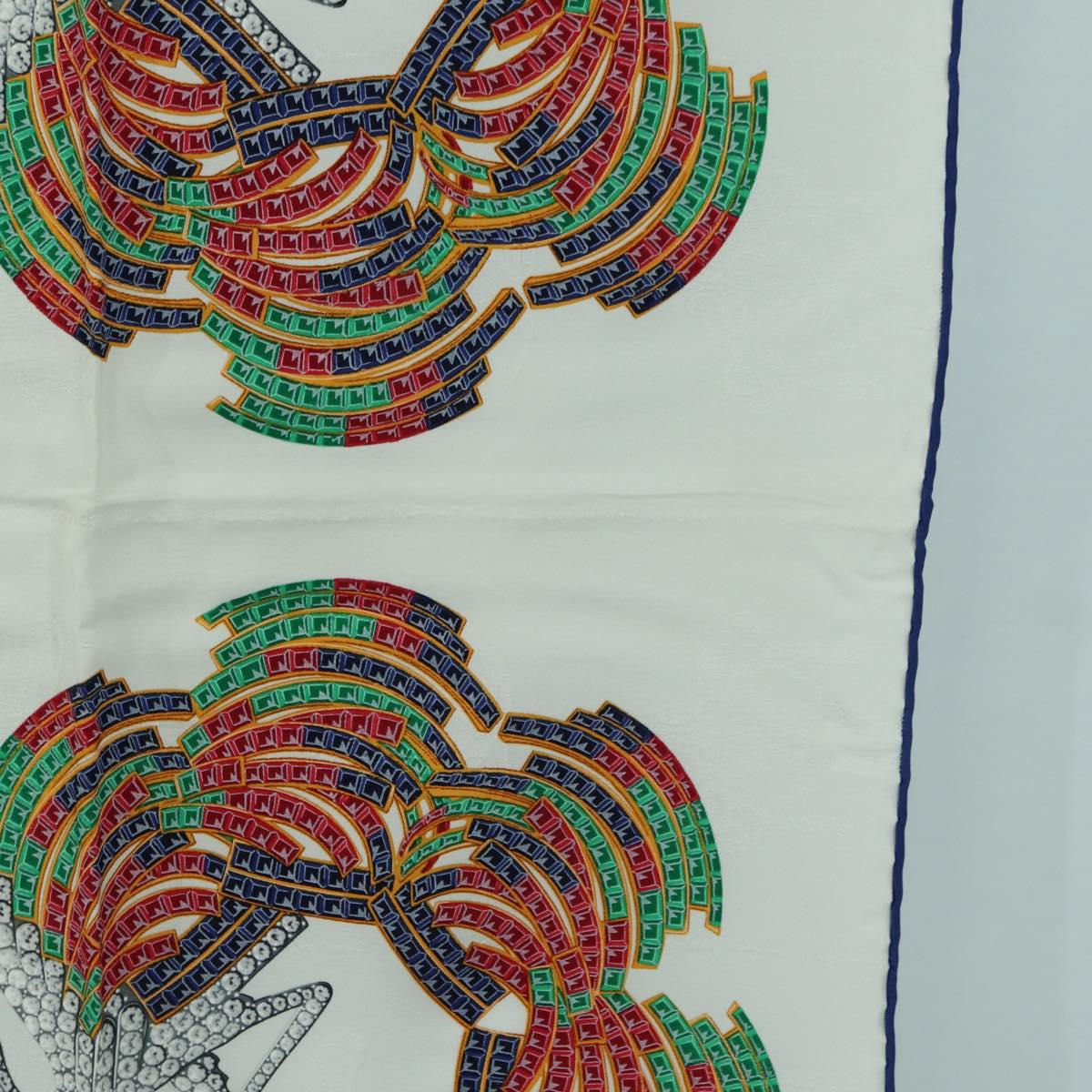 CARTIER Scarf Silk White Auth BA11830A